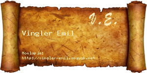 Vingler Emil névjegykártya